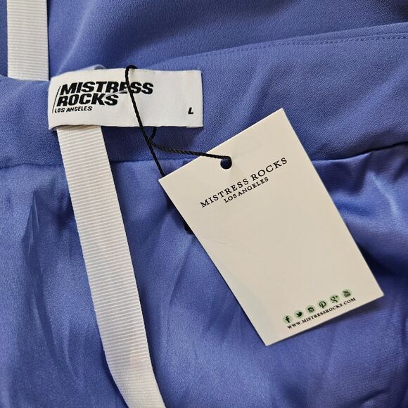 MISTRESS ROCKS LA Wishing Gathered Midi Skirt Purple Large NWT Ruched - Picture 9 of 12